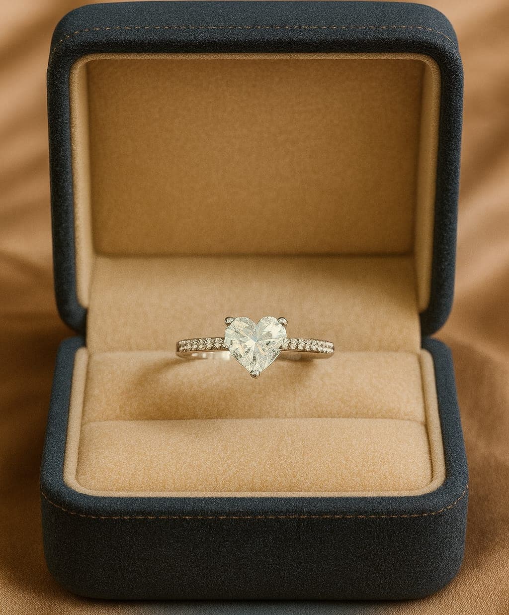 ❤️ Heart Solitaire Silver Ring