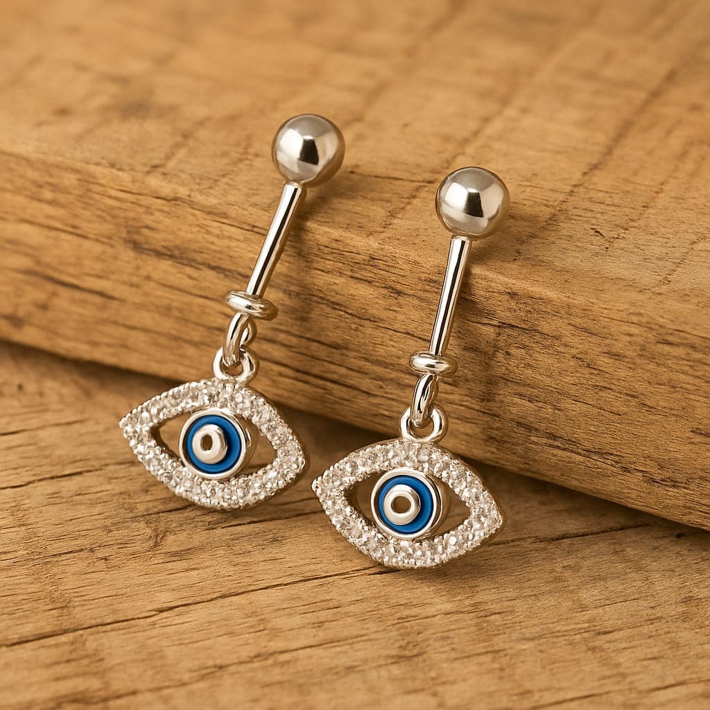 Evil Eye Helix Earrings